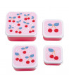 A little lovely company: Σετ 4 δοχεία φαγητού Lunch & Snack Box -Cherries