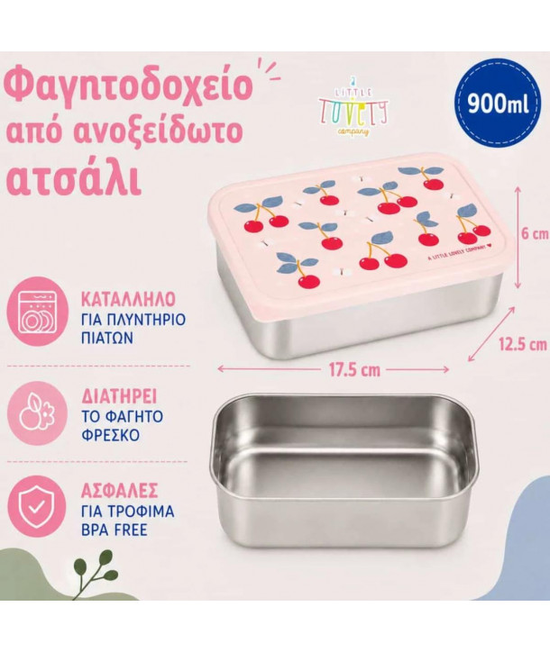 A LITTLE LOVELY COMPANY Stainless steel lunch box: Cherries