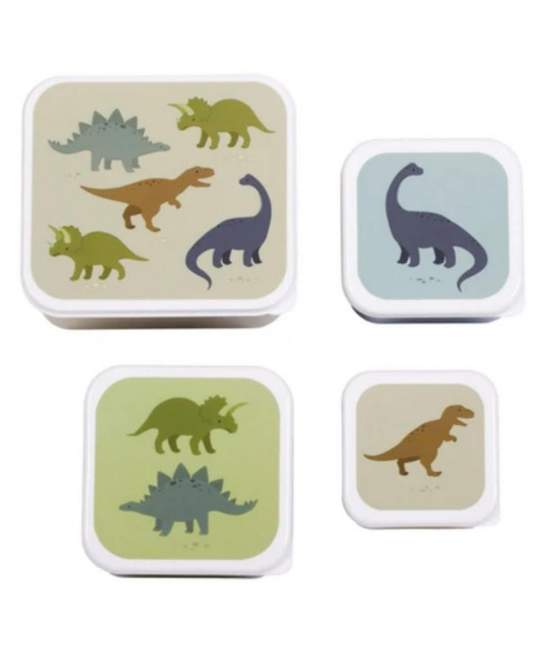 A little lovely company: Σετ 4 δοχεία φαγητού Lunch & Snack Box Dinosaurs