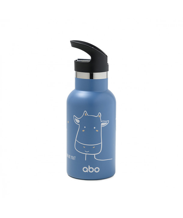 ABO STAINLESS STEEL THERMAL BOTTLE 350ml HELLO! COW ARE YOU?