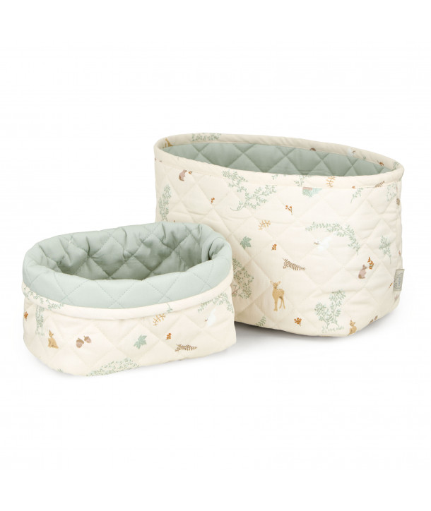 CAM CAM Quilted Storage Basket, Set of Two WOODLAND