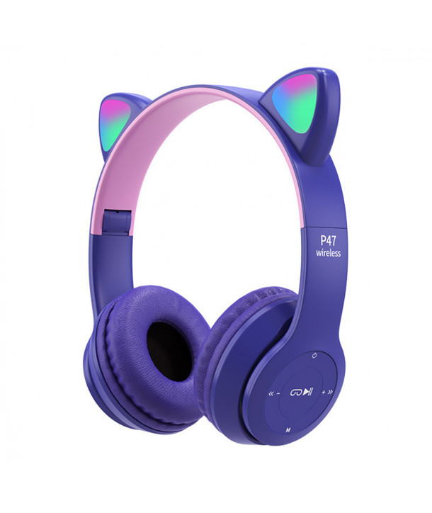 ATHYRMA TOYS Ασύρματα ακουστικά αυτία γάτας Purple