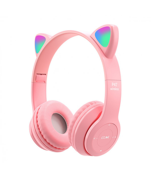 ATHYRMA TOYS Ασύρματα ακουστικά αυτία γάτας Pink
