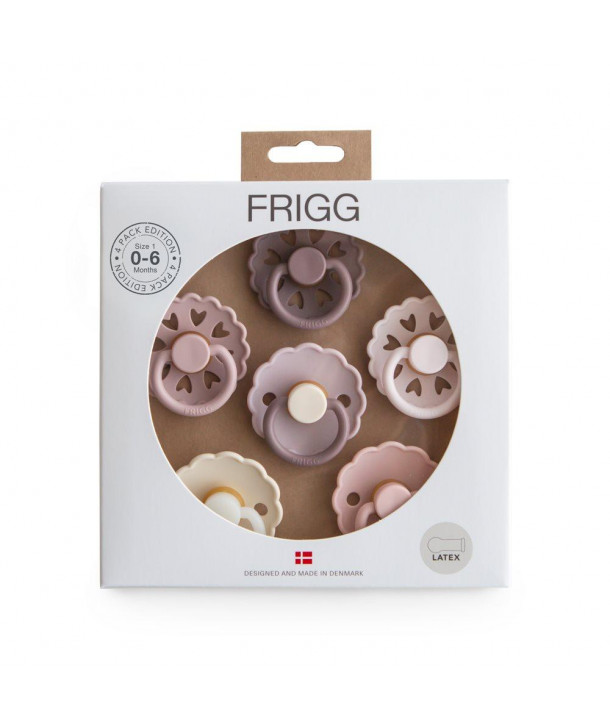 FRIGG Σετ 6 Πιπίλες Latex – Blooming Love 0-6 Μηνών