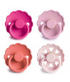 FRIGG SOOTHERS Latex – Rosy Romance 0-6 MONTHS 4 PCS
