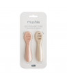 MUSHIE FIRST FEEDING BABY SPOONS Blush/Shifting Sand