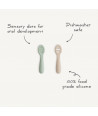 MUSHIE FIRST FEEDING BABY SPOONS Cambridge Blue/Shifting Sand – 2 Pack