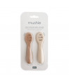MUSHIE FIRST FEEDING BABY SPOONS Natural/Shifting Sand – 2 Pack