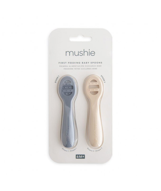 MUSHIE FIRST FEEDING BABY SPOONS Tradewinds/Shifting Sand – 2 Pack