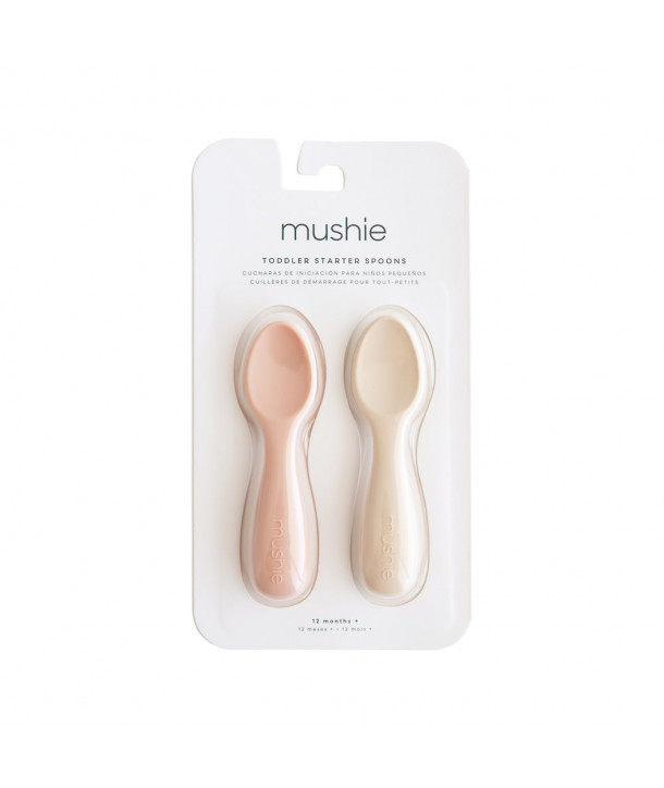 MUSHIE TODDLER STARTER SPOONS Blush/Shifting Sand