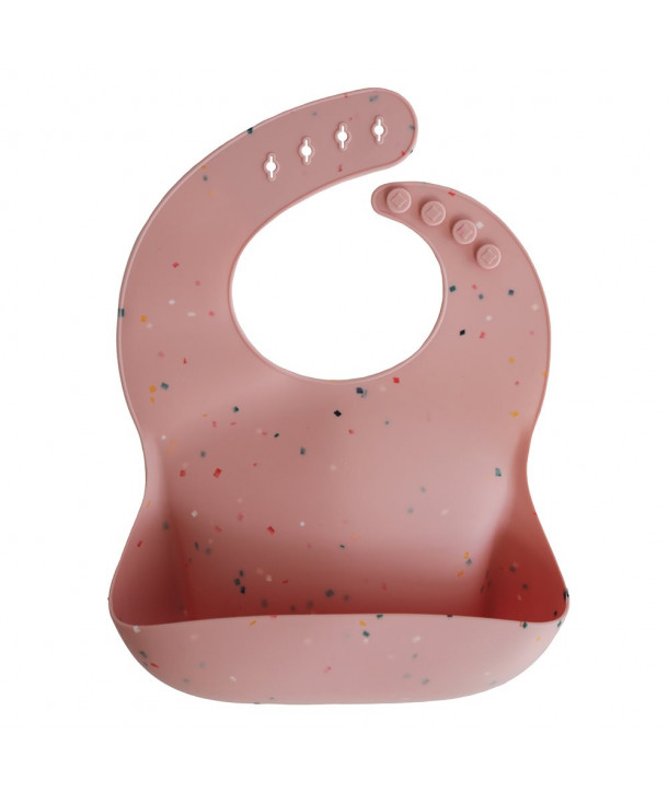 MUSHIE Σαλιάρα Σιλικόνης Powder Pink Confetti