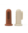 MUSHIE FINGER TOOTHBRUSH Clay/Shifting Sand 2 PCS