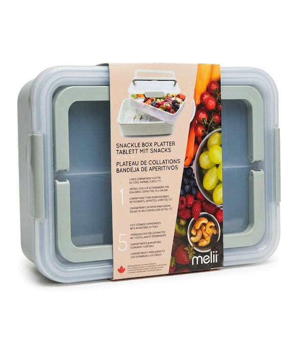 Melii – Ορθογώνιο Snackle Box με Χωρίσματα Sage (9 λίτρα)