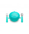 MELII SILICONE BOWL WITH LID SHARK