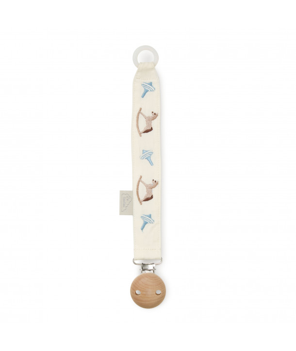 Cam Cam Embroidered Pacifier Holder - GOTS - Vintage Toys