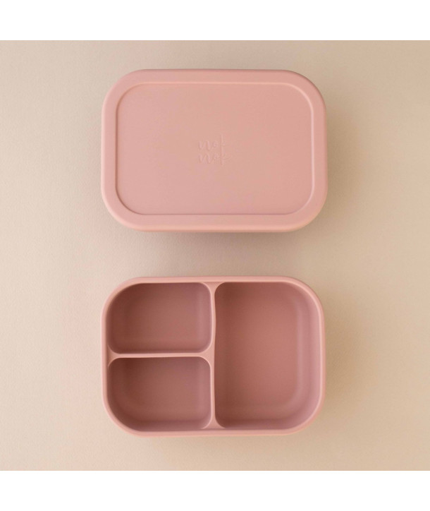 NOKNOK Φαγητοδοχείο Σιλικόνης Bento με 3 χωρίσματα Pink 800ml