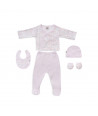 Interbaby Petalos Flores gift set 5 pieces (0-6 months) PINK