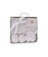 Interbaby Petalos Flores gift set 5 pieces (0-6 months) PINK