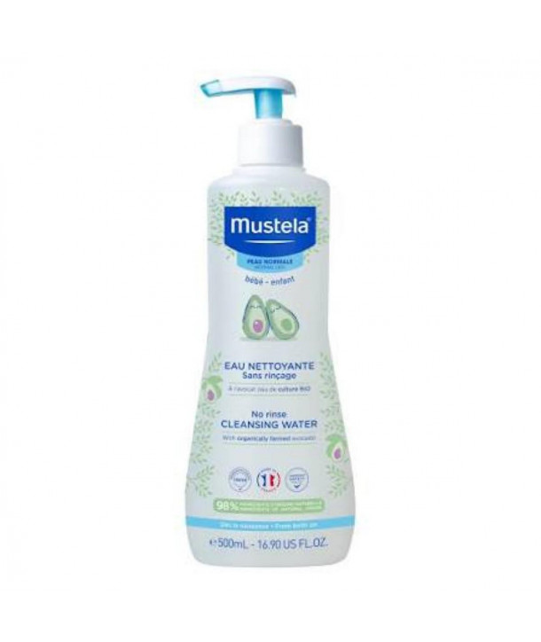 Mustela Bebe Cleansing Water Νερό Καθαρισμού Χωρίς Ξέβγαλμα με Βιολογικό Αβοκάντο, 500ml