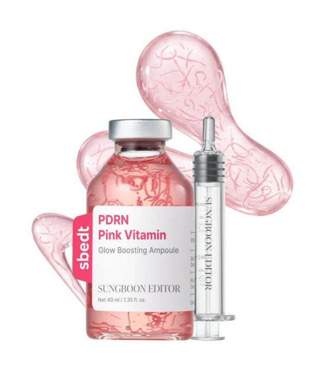 Sungboon Editor Pink PDRN Glow Boosting Ampoule 40ml – Αμπούλα Λάμψης & Ελαστικότητας με PDRN