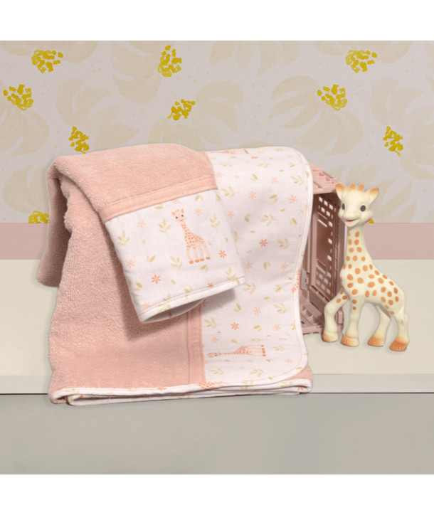 SOPHIE LA GIRAFE Σετ πετσέτες 2 τεμ 100% βαμβάκι 450 γρμ/τμ 30×50 & 70×120 Design 502