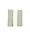 TROIS KILOS SEPT Set of 3 Muslin Swaddles – Mint/White