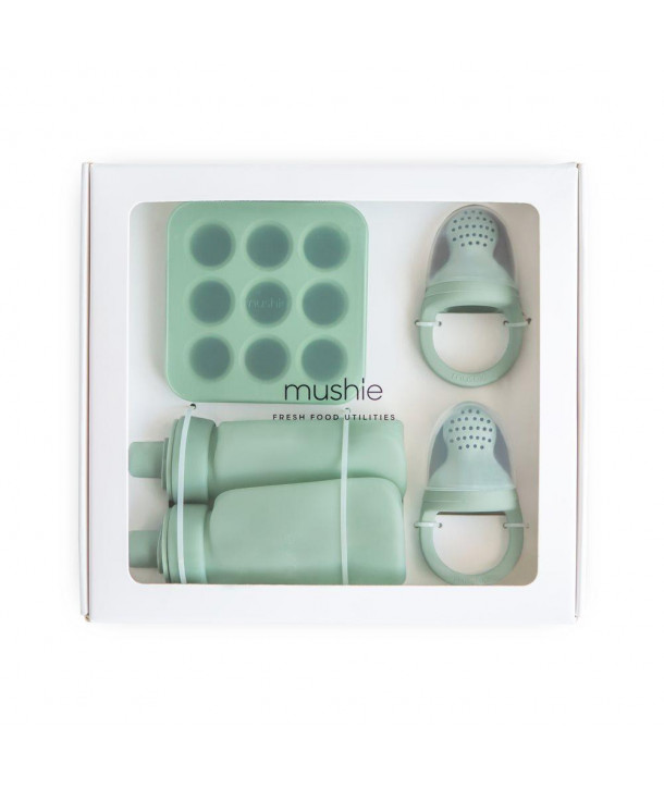 MUSHIE Σετ Δώρου 5 Ειδών Φαγητού Σιλικόνης Cambridge Blue