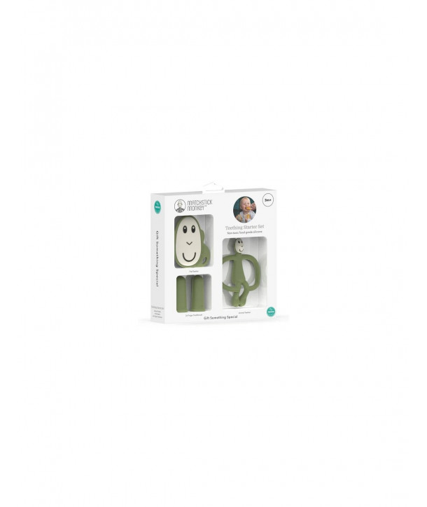MATCHSTICK MONKEY TEETHING STARTER SET - OLIVE