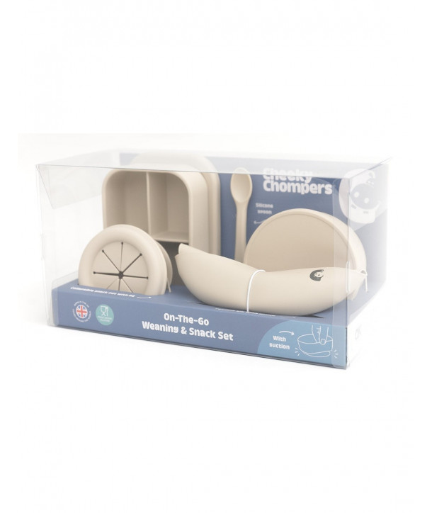 CHEEKY CHOMPERS SILICONE ON THE GO SET - SAND