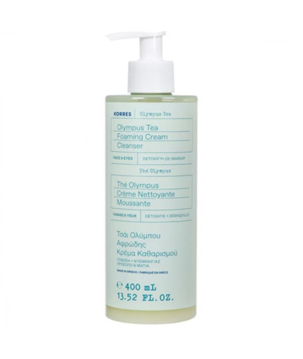 Korres Olympus Tea Foaming Cream Cleanser Αφρώδης Κρέμα Καθαρισμού με Τσάι Ολύμπου για Όλους τους Τύπους Δέρματος, 400ml