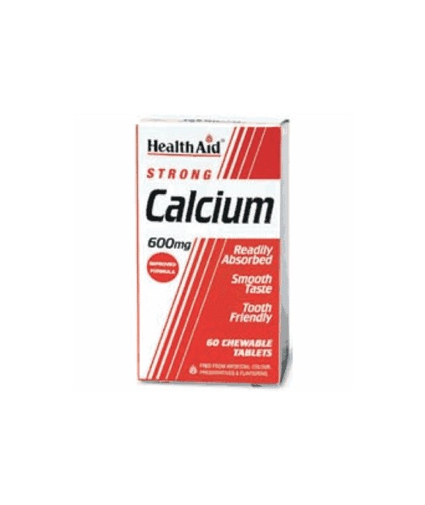 HEALTH AID CALCIUM 600mg 60 CHEWABLE TABS